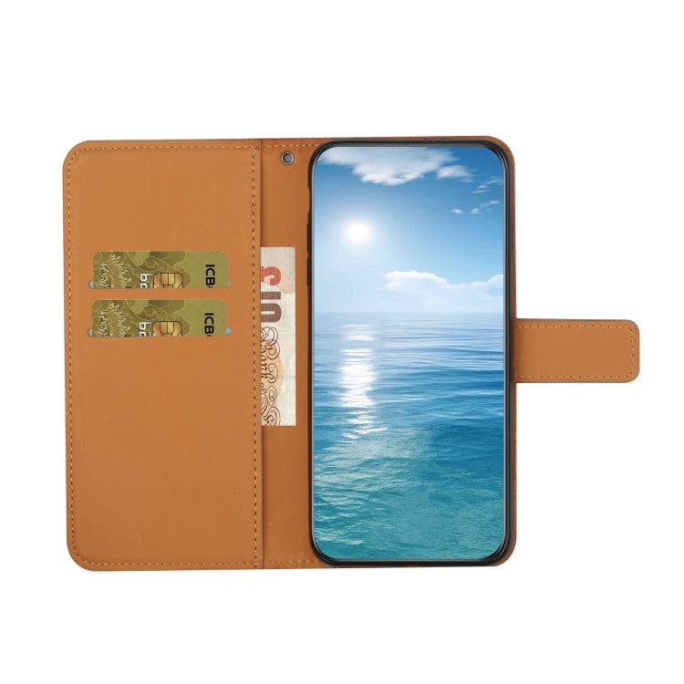 For iPhone 16 Plus Ethnic Style Embossed Pattern Leather Phone Case(Brown)