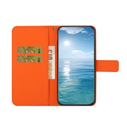 For iPhone 16 Ethnic Style Embossed Pattern Leather Phone Case(Orange)