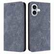 For iPhone 16 Plus Ethnic Embossed Adsorption Leather Phone Case(Grey) - iPhone 16 Plus Cases by PMC TechLife | Online Shopping South Africa | PMC TechLife | Buy Now Pay Later Mobicred