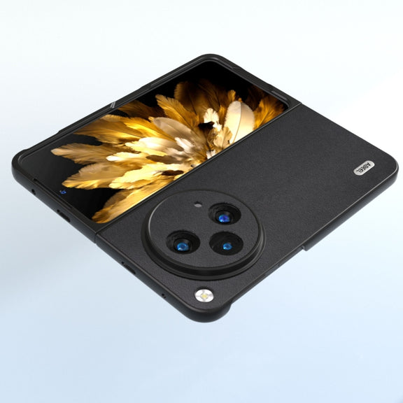For OPPO Find N3 / OnePlus Open ABEEL Genuine Leather Xiaoya Series Phone Case(Black)