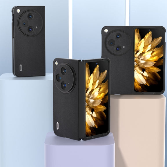 For OPPO Find N3 / OnePlus Open ABEEL Genuine Leather Xiaoya Series Phone Case(Black)