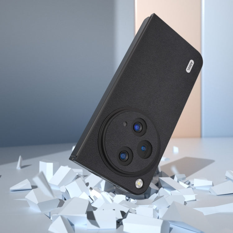 For OPPO Find N3 / OnePlus Open ABEEL Genuine Leather Xiaoya Series Phone Case(Black)