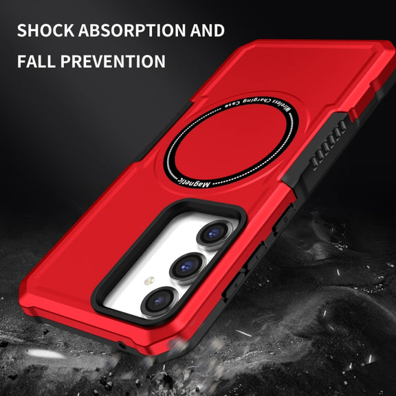 For Samsung Galaxy S23 FE MagSafe Shockproof Armor Phone Case(Red)