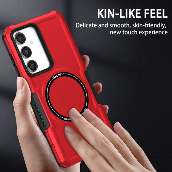 For Samsung Galaxy S23 FE MagSafe Shockproof Armor Phone Case(Red)