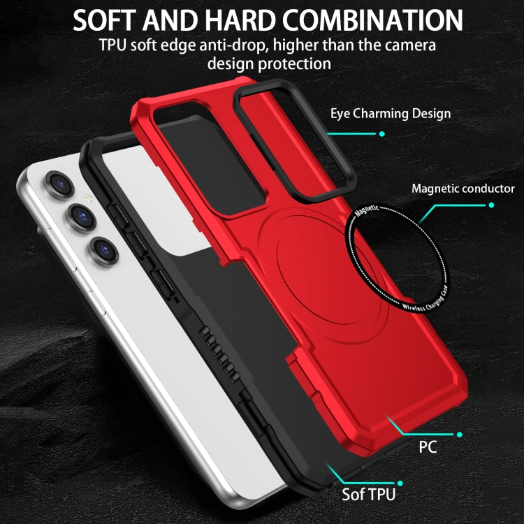 For Samsung Galaxy S23 FE MagSafe Shockproof Armor Phone Case(Red)