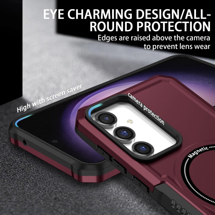 For Samsung Galaxy S23 FE MagSafe Shockproof Armor Phone Case(Wine Red)