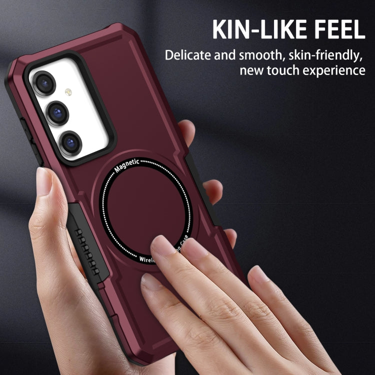 For Samsung Galaxy S23 FE MagSafe Shockproof Armor Phone Case(Wine Red)