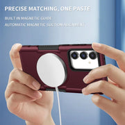 For Samsung Galaxy S23 FE MagSafe Shockproof Armor Phone Case(Wine Red)