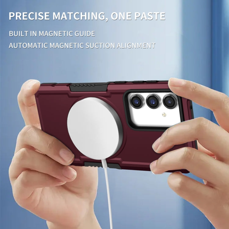 For Samsung Galaxy S23 FE MagSafe Shockproof Armor Phone Case(Wine Red)