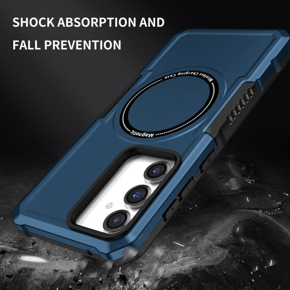 For Samsung Galaxy S23 FE MagSafe Shockproof Armor Phone Case(Dark Blue)