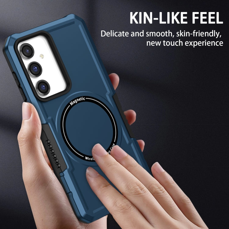 For Samsung Galaxy S23 FE MagSafe Shockproof Armor Phone Case(Dark Blue)
