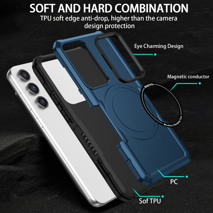 For Samsung Galaxy S23 FE MagSafe Shockproof Armor Phone Case(Dark Blue)