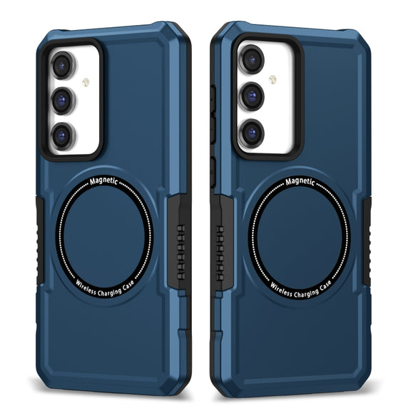 For Samsung Galaxy S23 FE MagSafe Shockproof Armor Phone Case(Dark Blue)