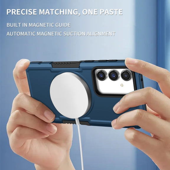 For Samsung Galaxy S23 FE MagSafe Shockproof Armor Phone Case(Dark Blue)
