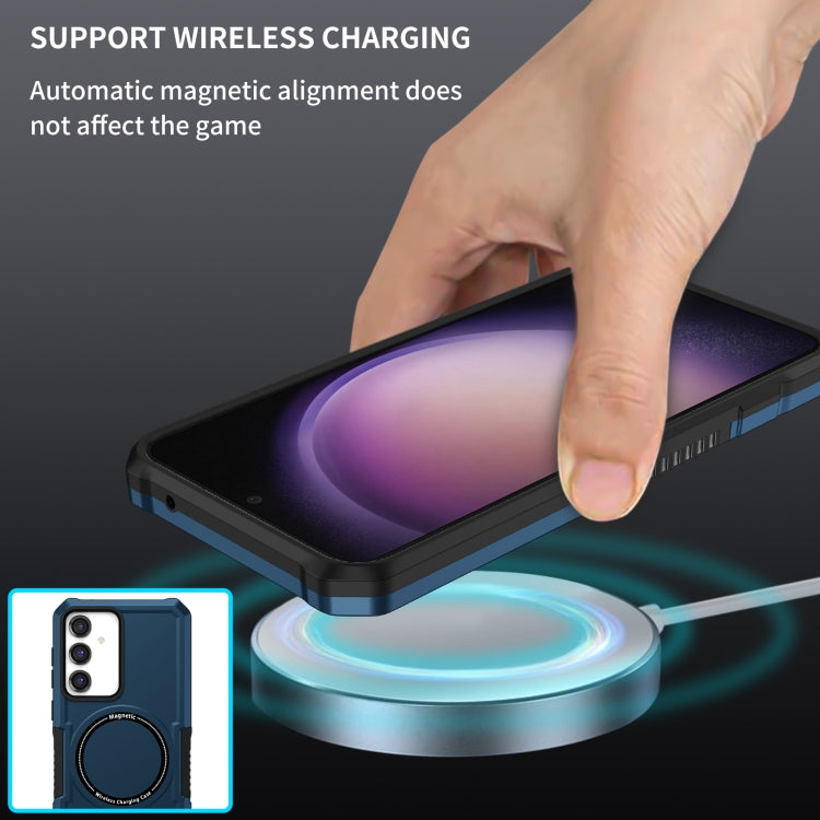 For Samsung Galaxy S23 FE MagSafe Shockproof Armor Phone Case(Dark Blue)