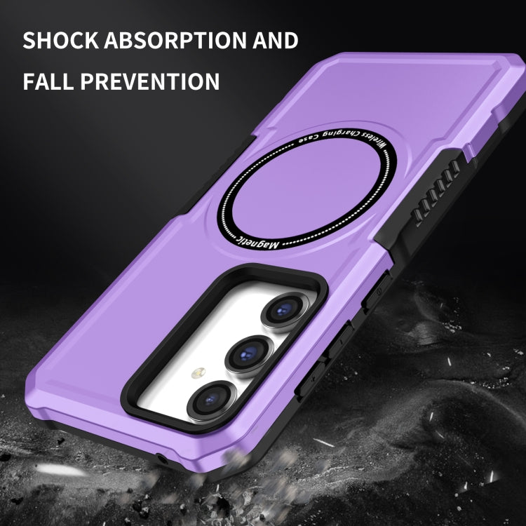 For Samsung Galaxy S23 FE MagSafe Shockproof Armor Phone Case(Purple)