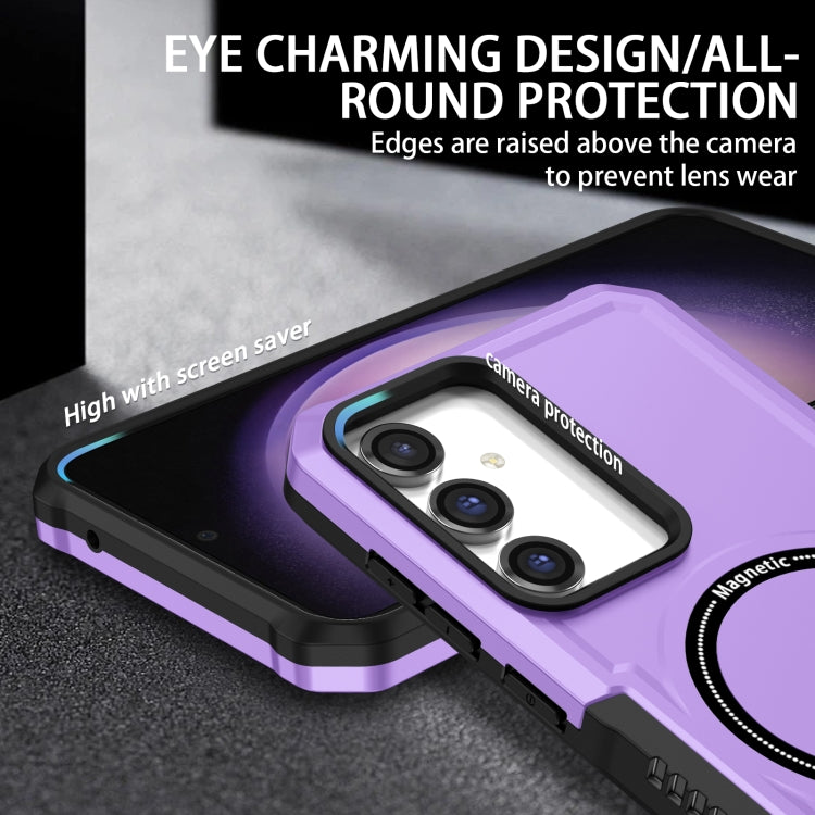 For Samsung Galaxy S23 FE MagSafe Shockproof Armor Phone Case(Purple)