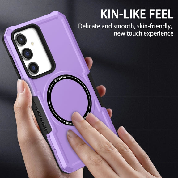 For Samsung Galaxy S23 FE MagSafe Shockproof Armor Phone Case(Purple)