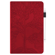 For Amazon Fire Max 11 Life Tree Series Horizontal Flip Leather Tablet Case(Red)