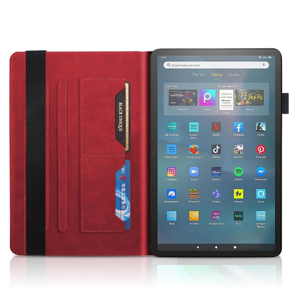 For Amazon Fire Max 11 Life Tree Series Horizontal Flip Leather Tablet Case(Red)