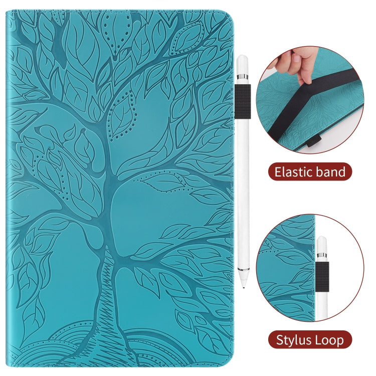 For Amazon Fire Max 11 Life Tree Series Horizontal Flip Leather Tablet Case(Lake Blue)