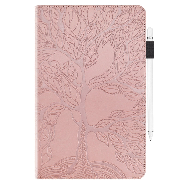 For Amazon Fire Max 11 Life Tree Series Horizontal Flip Leather Tablet Case(Rose Gold)