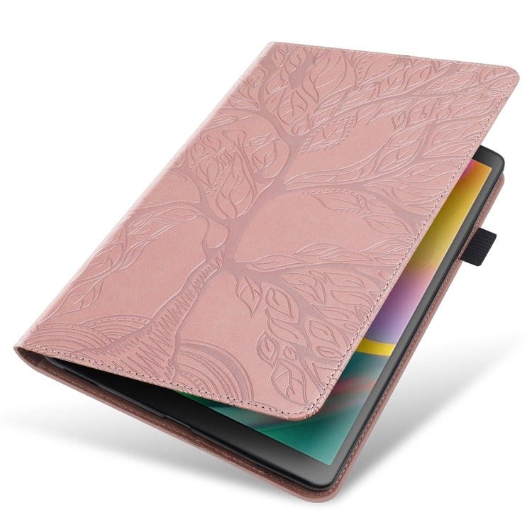 For Amazon Fire Max 11 Life Tree Series Horizontal Flip Leather Tablet Case(Rose Gold)