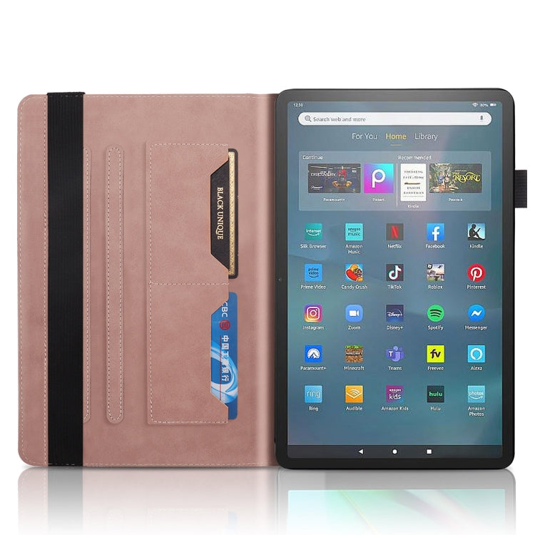 For Amazon Fire Max 11 Life Tree Series Horizontal Flip Leather Tablet Case(Rose Gold)