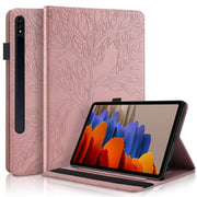 For Samsung Galaxy Tab S8 / S7 Life Tree Series Horizontal Flip Leather Tablet Case(Rose Gold)