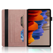 For Samsung Galaxy Tab S8 / S7 Life Tree Series Horizontal Flip Leather Tablet Case(Rose Gold)