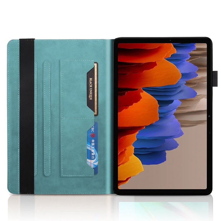 For Samsung Galaxy Tab S9+ Life Tree Series Horizontal Flip Leather Tablet Case(Lake Blue)