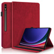 For Samsung Galaxy Tab S9 Ultra Life Tree Series Horizontal Flip Leather Tablet Case(Red) - Galaxy Tab S9 Ultra Cases by PMC Jewellery | Online Shopping South Africa | PMC Jewellery | Buy Now Pay Later Mobicred