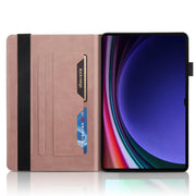 For Samsung Galaxy Tab S9 Ultra Life Tree Series Horizontal Flip Leather Tablet Case(Rose Gold)