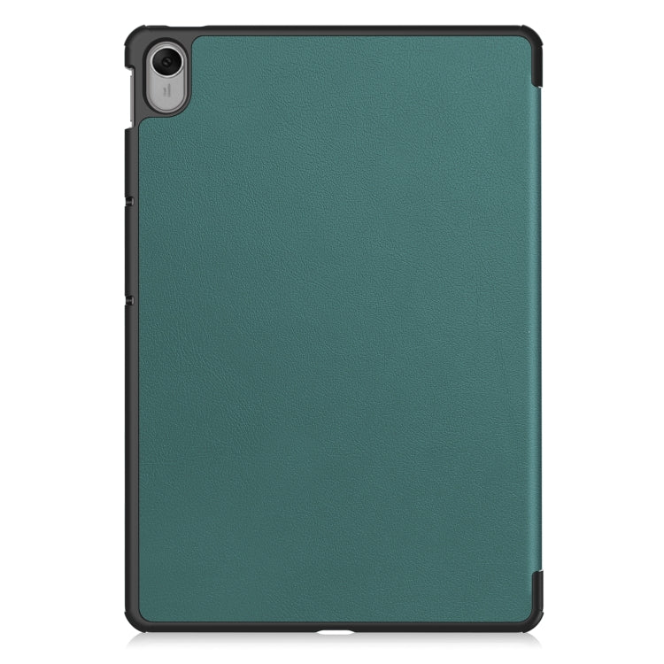 For Huawei MatePad 11.5 2023 Custer Texture 3-Fold Holder Leather Tablet Case(Green)