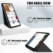 For Samsung Galaxy Tab S9+ Cloth Texture Multi-folding Horizontal Flip Leather Tablet Case(Black)