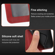 For iPhone 16 Pro Max Embossed Happy Cat Pattern Flip Leather Phone Case(Red)