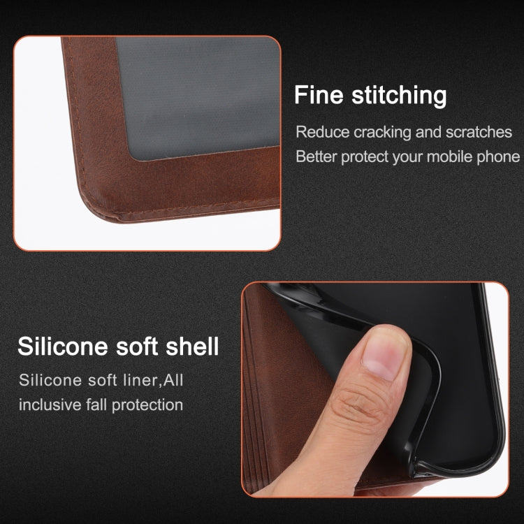 For iPhone 16 Pro Embossed Happy Cat Pattern Flip Leather Phone Case(Brown)