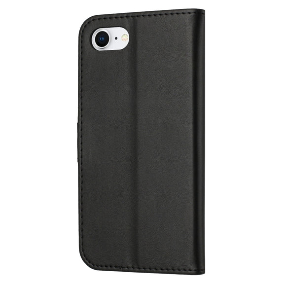 For iPhone 16e Embossed Happy Cat Pattern Flip Leather Phone Case(Black)
