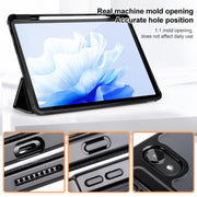 For Huawei MatePad Air 11.5 inch 3-Fold Clear Acrylic Leather Tablet Case(Black)