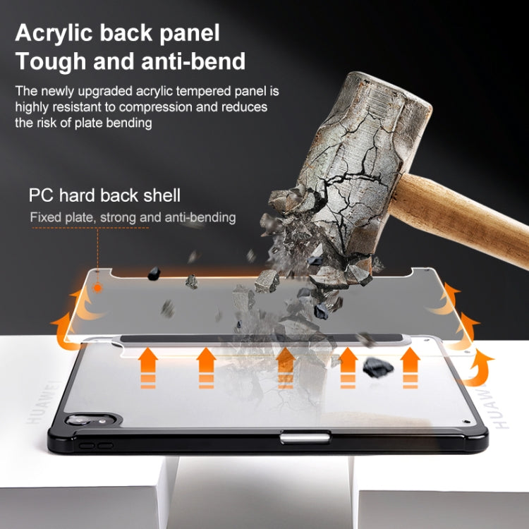 For Huawei MatePad Air 11.5 inch 3-Fold Clear Acrylic Leather Tablet Case(Black)