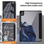 For Huawei MatePad Air 11.5 inch 3-Fold Clear Acrylic Leather Tablet Case(Black)