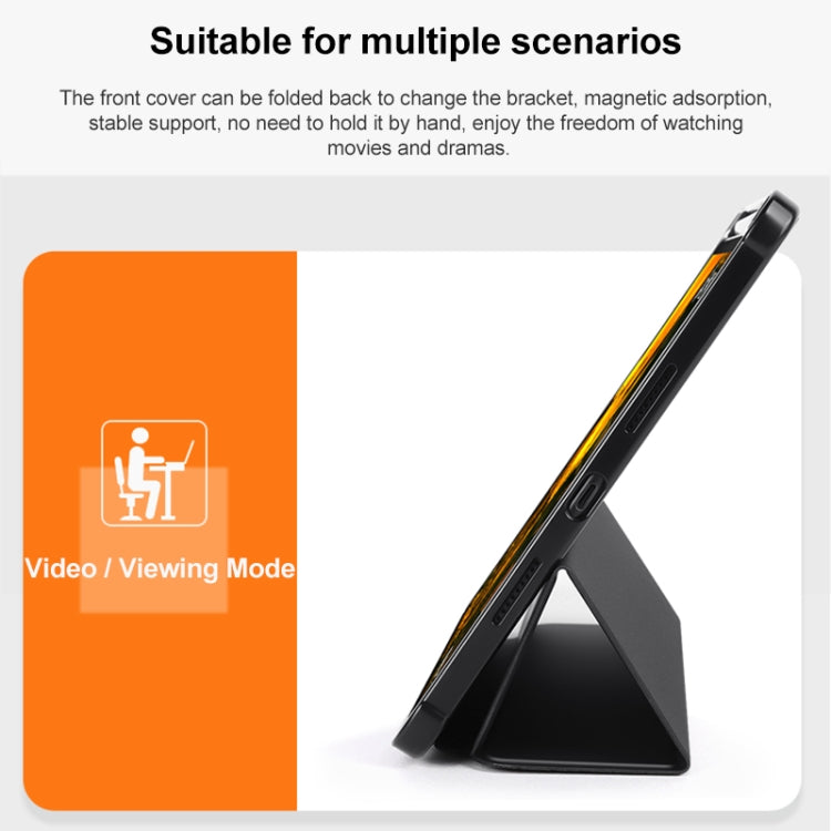 For Huawei MatePad Air 11.5 inch 3-Fold Clear Acrylic Leather Tablet Case(Black)