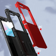 For Samsung Galaxy Z Flip5 SGP Armor 2 in 1 Color Contrast TPU Hybrid PC Phone Case(Red)