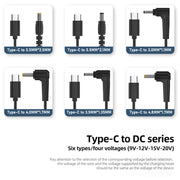20V 4.0 x 1.7mm DC Power to Type-C Adapter Cable