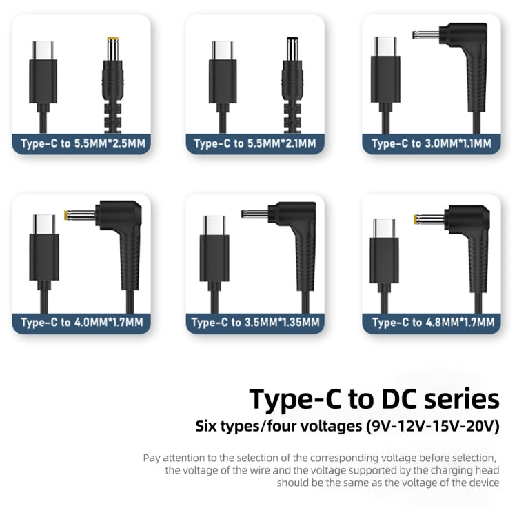 20V 4.0 x 1.7mm DC Power to Type-C Adapter Cable