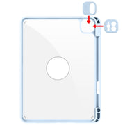 For iPad Pro 11 2024 Acrylic 360 Rotation Detachable Leather Tablet Case(Ice Blue)