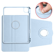 For iPad Pro 11 2024 Acrylic 360 Rotation Detachable Leather Tablet Case(Ice Blue)