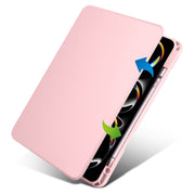 For iPad Pro 11 2024 Acrylic 360 Rotation Detachable Leather Tablet Case(Sand Pink)