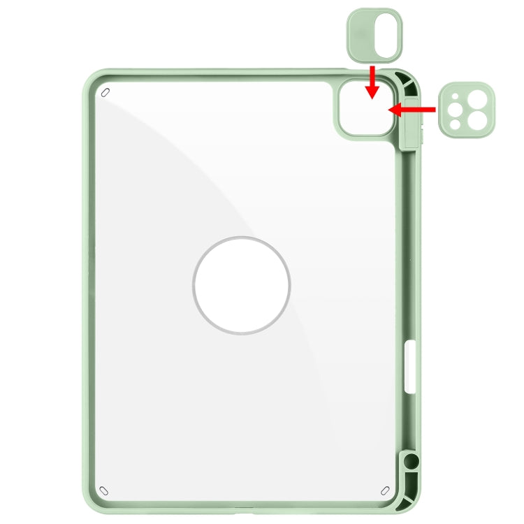For iPad Pro 11 2024 Acrylic 360 Rotation Detachable Leather Tablet Case(Green)