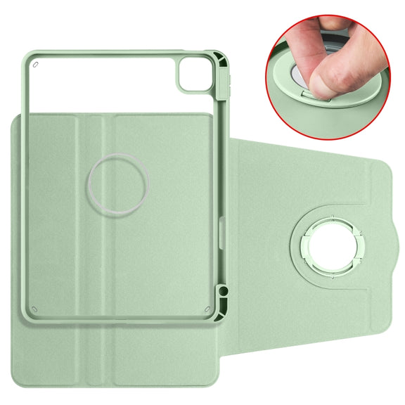 For iPad Pro 11 2024 Acrylic 360 Rotation Detachable Leather Tablet Case(Green)